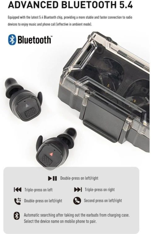 EARMOR Zátkové chrániče sluchu M20T PRO BT elektronické - foliage green (M20TPRO-FG)