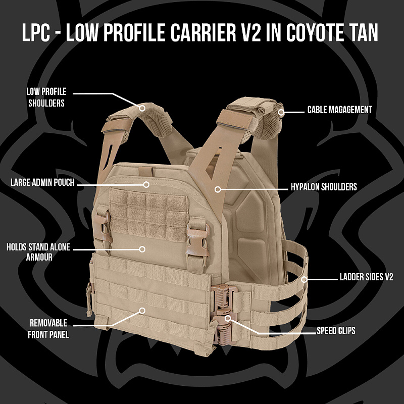 WARRIOR Low Profile Carrier With Ladder Sides  - coyote (W-EO-LPC-V2-CT)