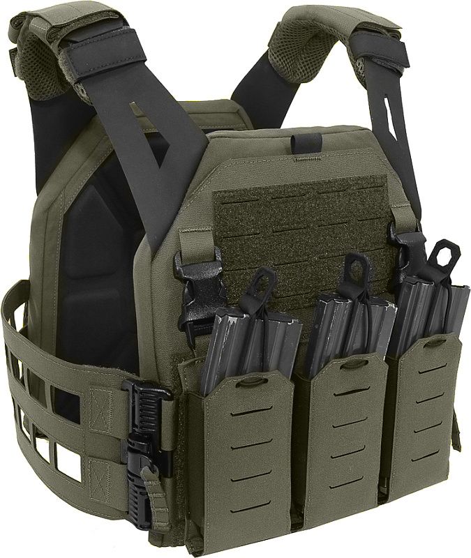 WARRIOR Laser Cut LPC with Detachable 5.56 Panel - ranger green (W-LC-LPC-V2-MK1-M-RG)