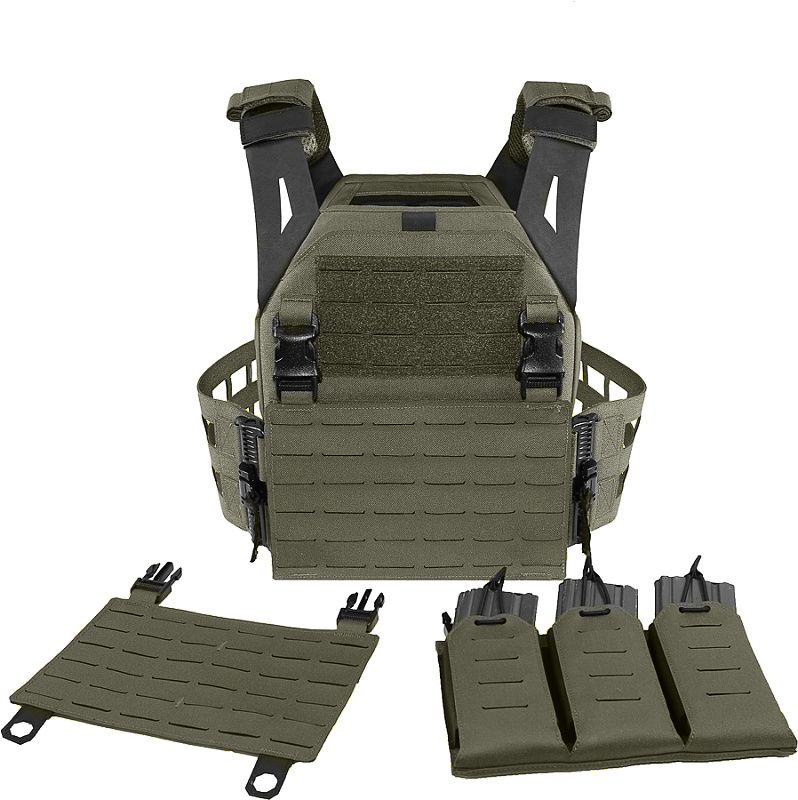 WARRIOR Laser Cut LPC with Detachable 5.56 Panel - ranger green (W-LC-LPC-V2-MK1-M-RG)