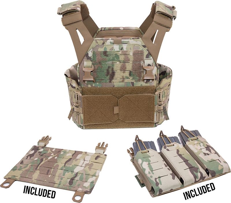 WARRIOR Laser Cut LPC with Detachable 5.56 Panel V1 - multicam (W-LC-LPC-V1-MK1-MC)