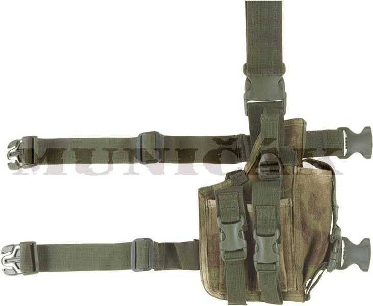 INVADER GEAR Taktické stehenné puzdro na pištoľ + 2 zásobníky, pravé - atacs-fg (13168)