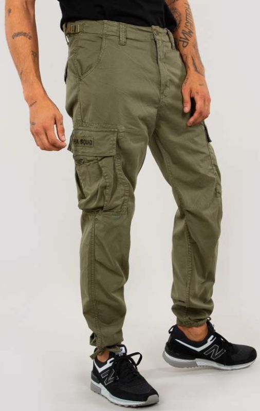 ALPHA INDUSTRIES Dlhé nohavice SQUAD - olivové (188202/11)