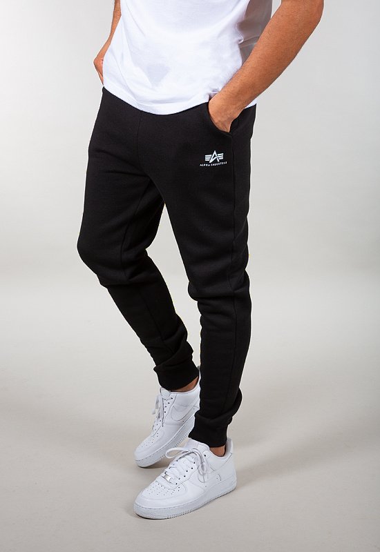 ALPHA INDUSTRIES Dlhé nohavice teplákové Basic Jogger SL - čierne (116370/03)