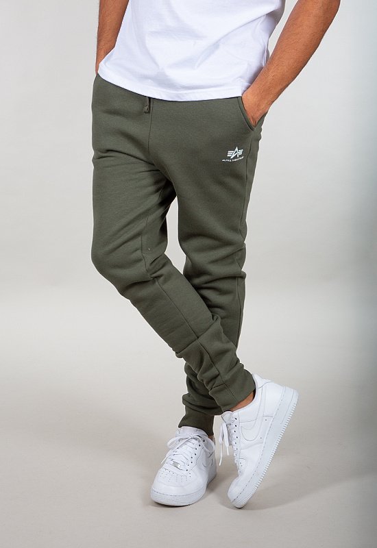 ALPHA INDUSTRIES Dlhé nohavice teplákové Basic Jogger SL - dark olive (116370/142)