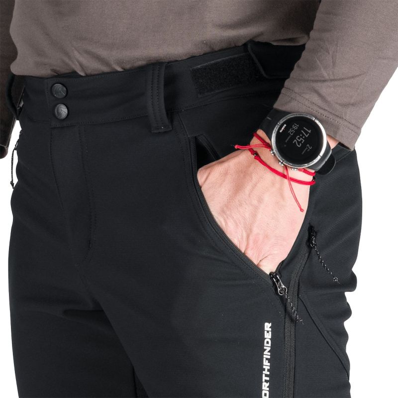 NORTHFINDER Dlhé nohavice ANATOL - black / black (108395-270)