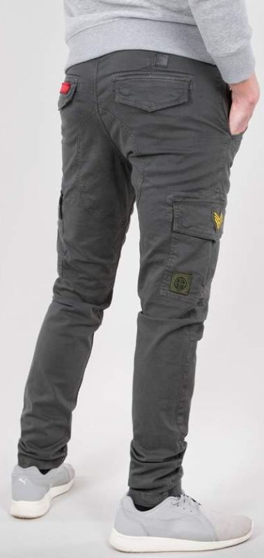 ALPHA INDUSTRIES Dlhé nohavice Petrol Patch Pant - šedo/čierne (178207/136)