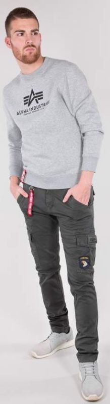 ALPHA INDUSTRIES Dlhé nohavice Petrol Patch Pant - šedo/čierne (178207/136)