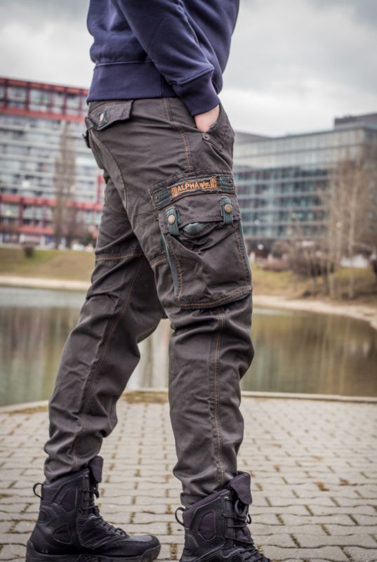 ALPHA INDUSTRIES Dlhé nohavice TOUGH - šedé (183208/136)