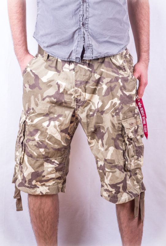 ALPHA INDUSTRIES Krátke nohavice Jet Short - desert camo (191200/79)