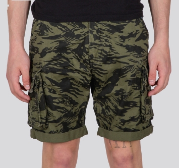 ALPHA INDUSTRIES Krátke nohavice Crew Short Camo - brushstroke green (196201/634)