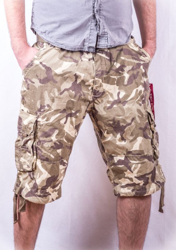 ALPHA INDUSTRIES Krátke nohavice Jet Short - desert camo (191200/79)