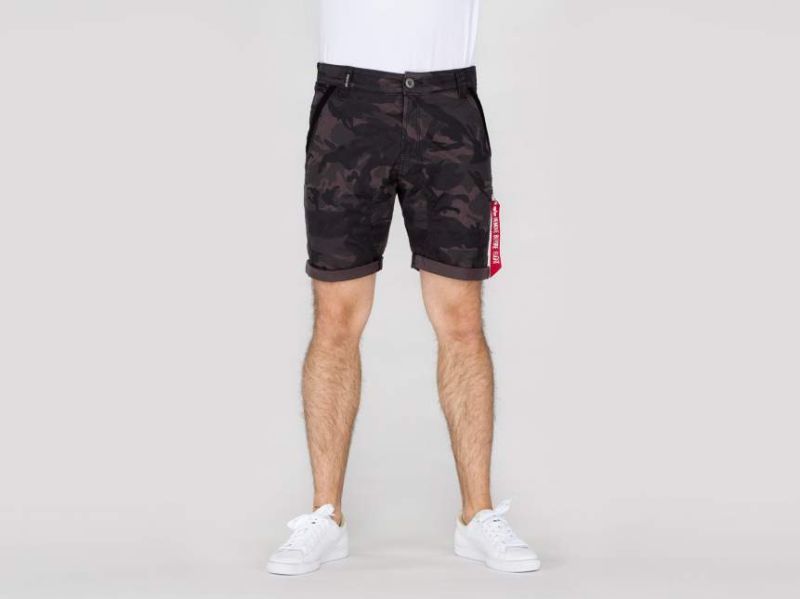 ALPHA INDUSTRIES Krátke nohavice Kerosene - black camo (176205/125)