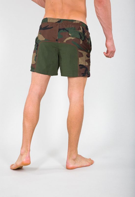 ALPHA INDUSTRIES Krátke nohavice CAMO SWIM na plávanie - woodland (196932/408)