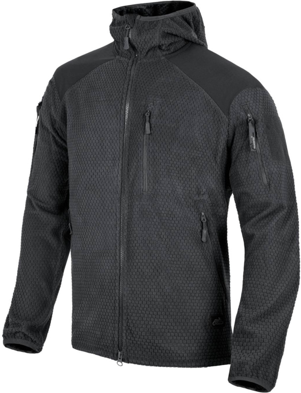 HELIKON Bunda ALPHA s kapucňou fleece - čierna (BL-ALH-FG-01)