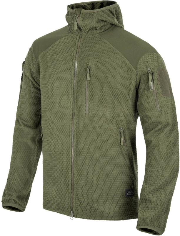 HELIKON Bunda ALPHA s kapucňou fleece - olivová (BL-ALH-FG-02)