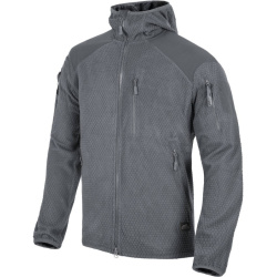 HELIKON Bunda Alpha s kapucňou Grid fleece - shadow grey (BL-ALH-FG-35)