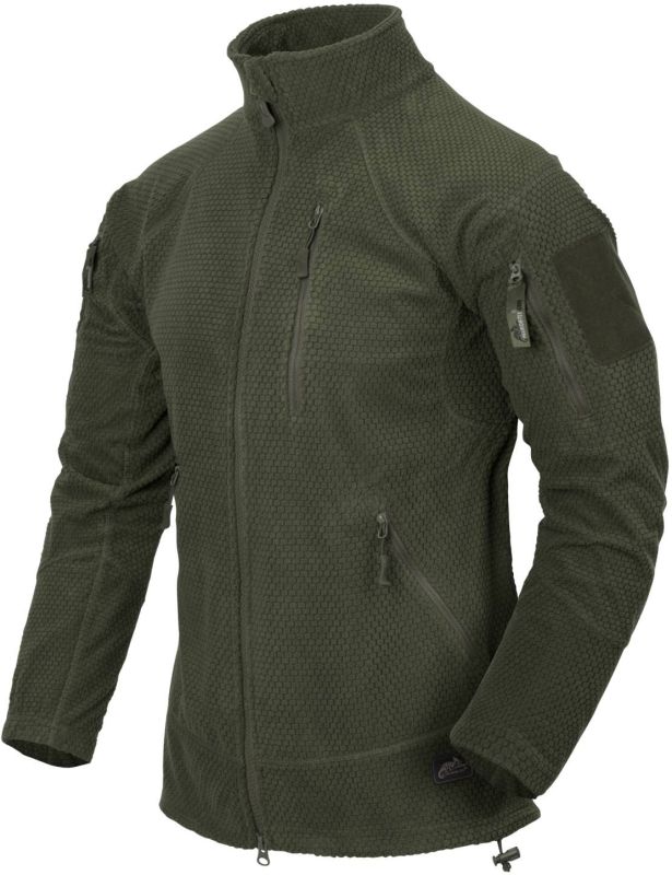 HELIKON Bunda Alpha Tactical Grid fleece - olivová (BL-ALT-FG-02)