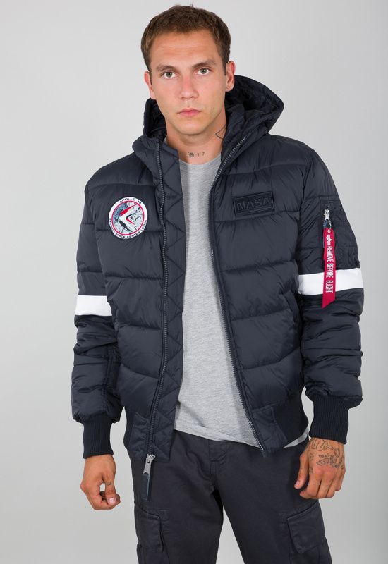 ALPHA INDUSTRIES Bunda Hooded Puffer FD NASA - modrá (198121/07)