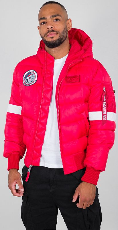 ALPHA INDUSTRIES Bunda Hooded Puffer FD NASA - speed red (198121/328)