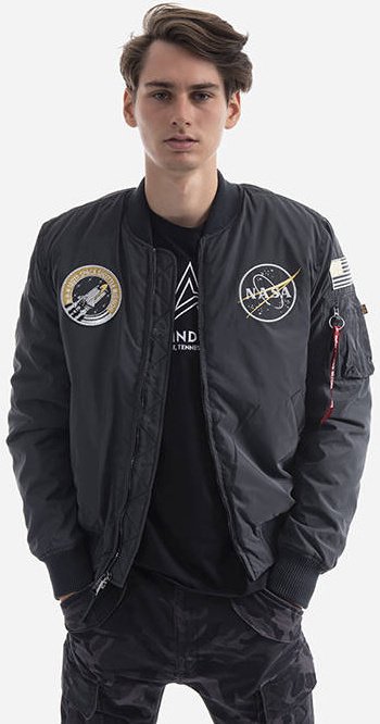 ALPHA INDUSTRIES Bunda MA-1 NASA Reflective - čierna (128112/03)