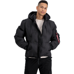 ALPHA INDUSTRIES Bunda Hooded Logo Puffer - čierna (108107/03)