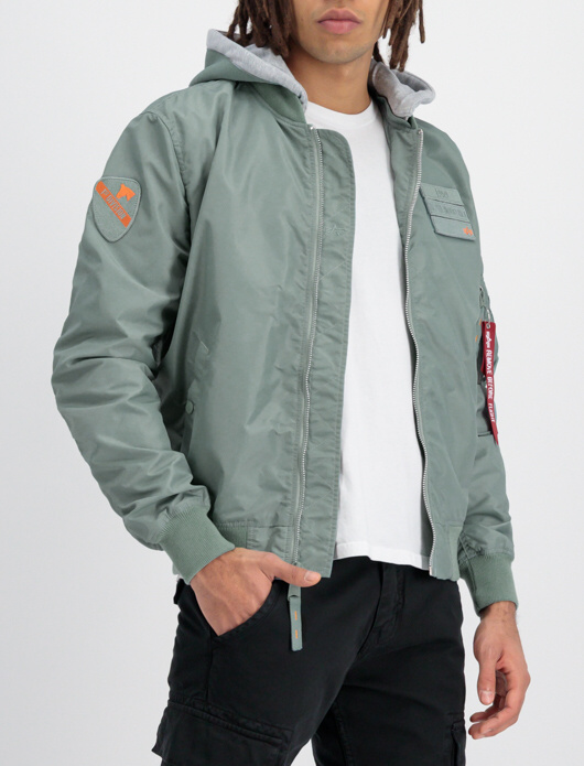 ALPHA INDUSTRIES Bunda MA-1 TT Hood Custom - dusty green (126117/680)