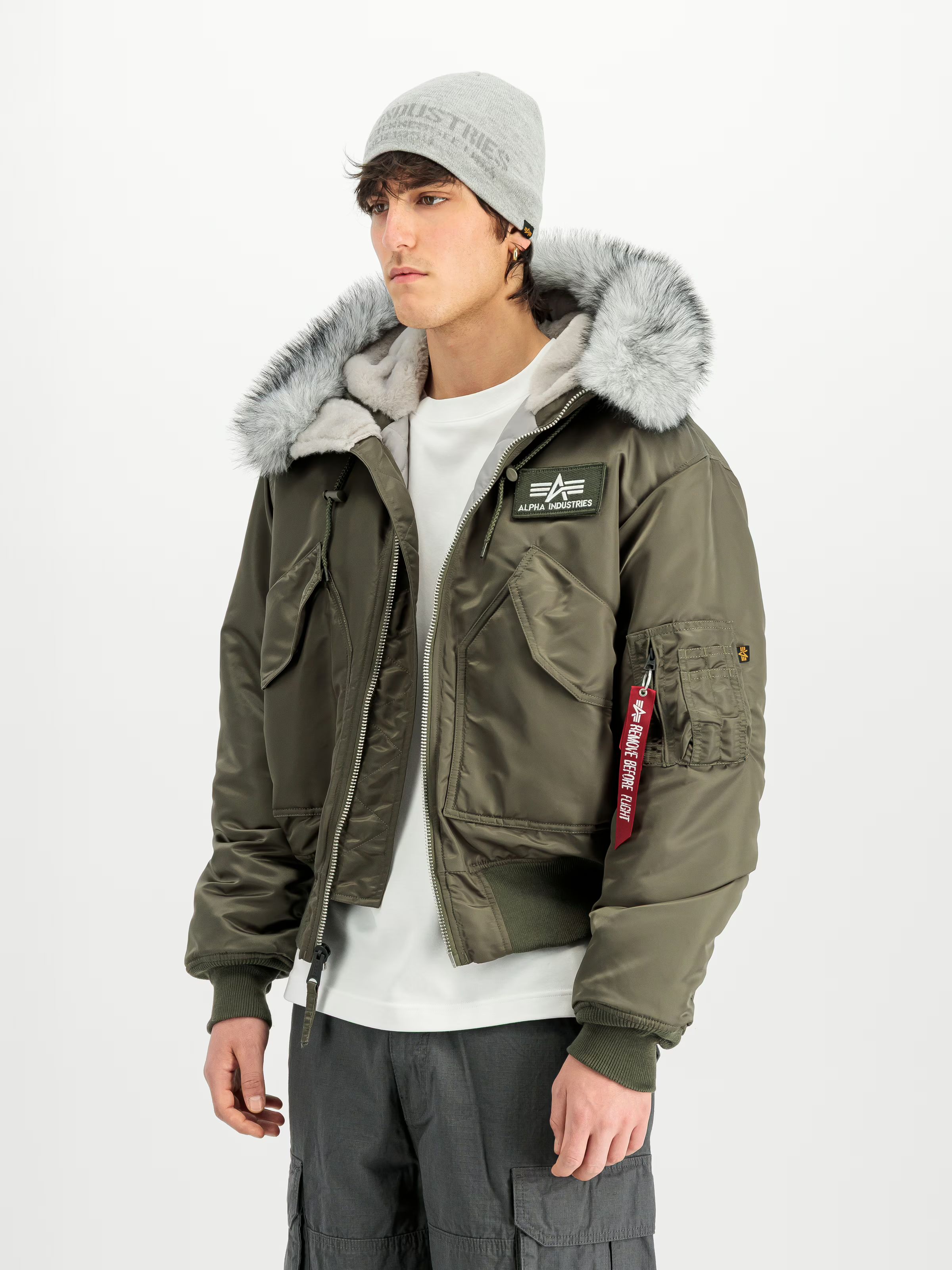 ALPHA INDUSTRIES Bunda 45p Hooded Custom - mud olive (113145/443)