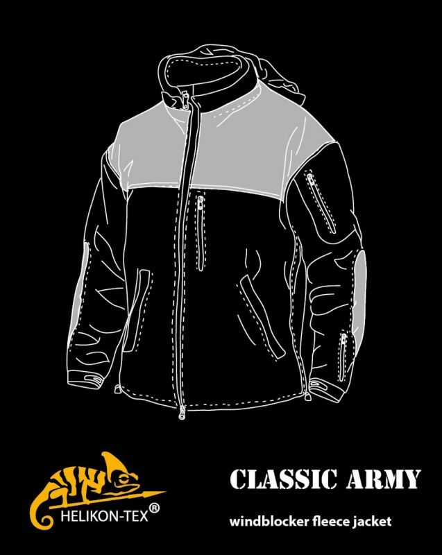 HELIKON Bunda Classic Army Windblocker fleece - čierna (BL-CAF-FM-01)