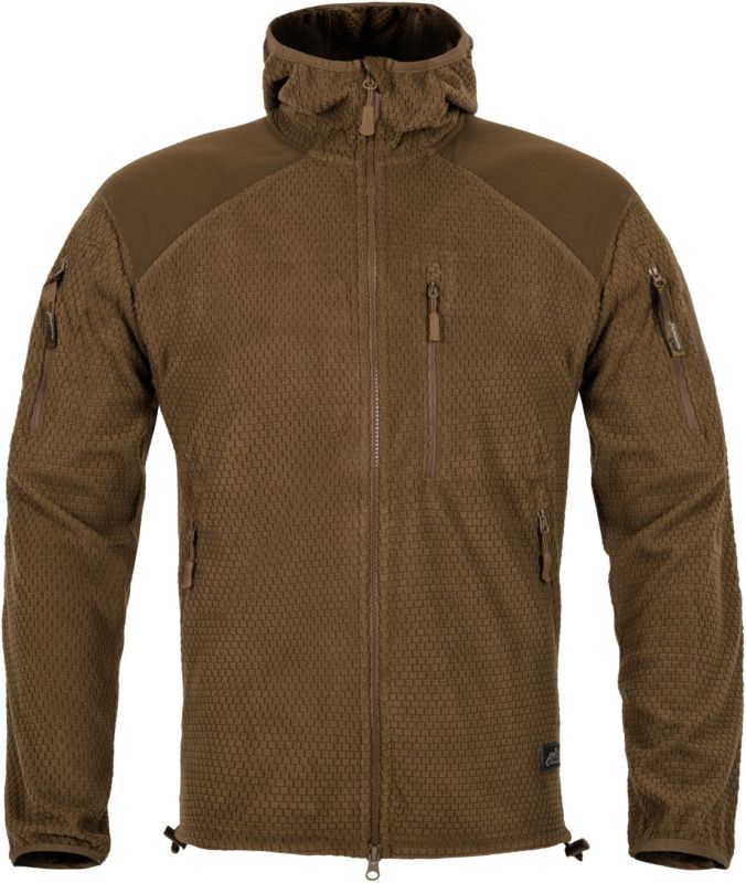 HELIKON Bunda ALPHA s kapucňou fleece - šedá (BL-ALH-FG-35)