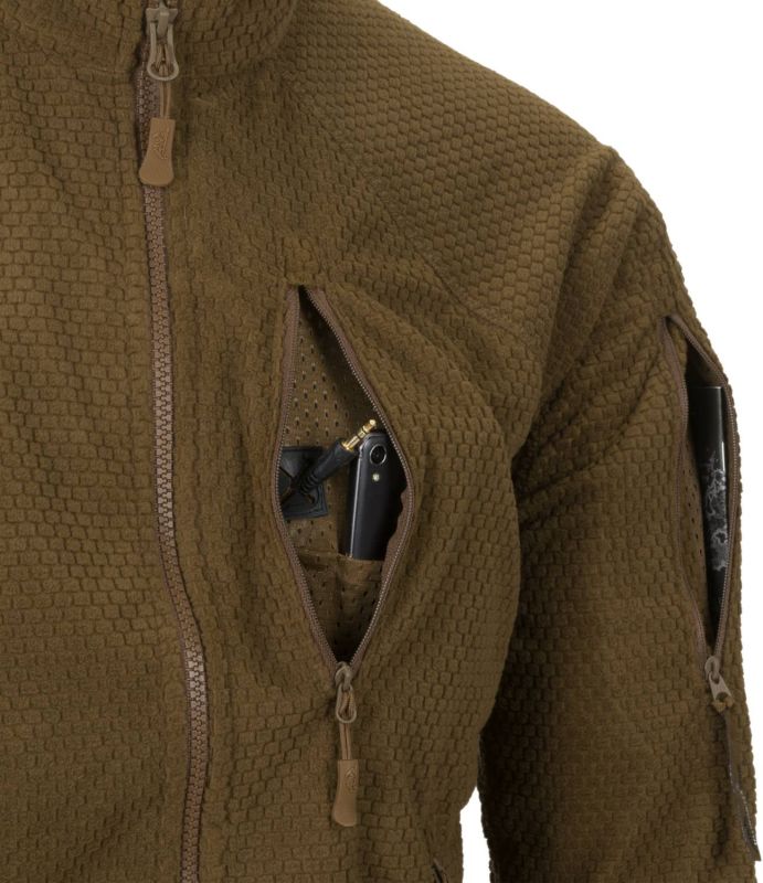 HELIKON Bunda Alpha Tactical Grid fleece - olivová (BL-ALT-FG-02)