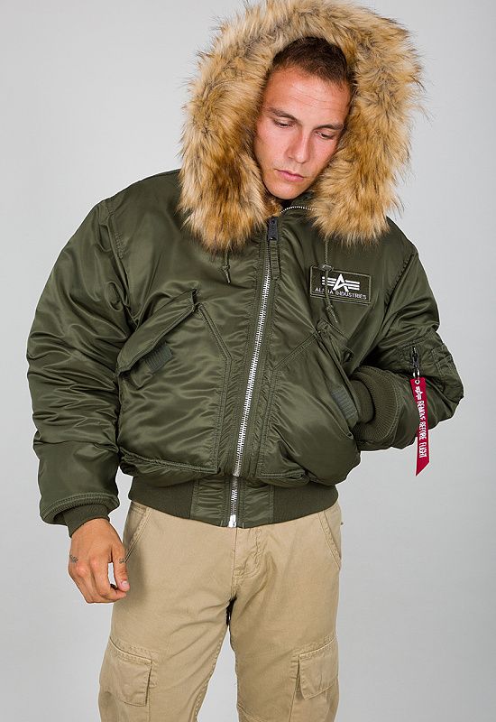 ALPHA INDUSTRIES Bunda 45p Hooded Custom - tmavo zelená (113145/257)