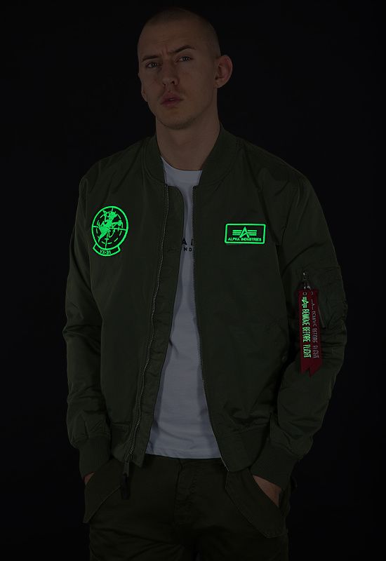 ALPHA INDUSTRIES Bunda MA-1 TT Glow In The Dark - sage green (116102/01)