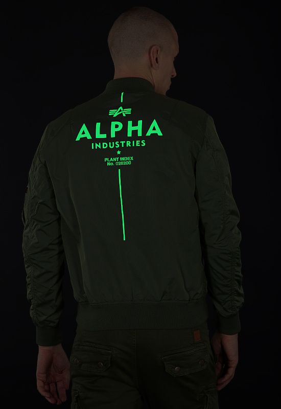 ALPHA INDUSTRIES Bunda MA-1 TT Glow In The Dark - sage green (116102/01)