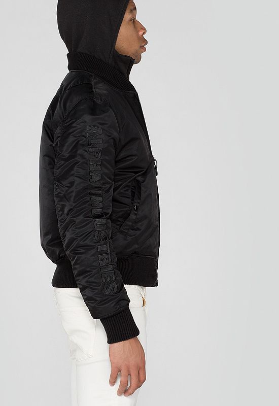 ALPHA INDUSTRIES Bunda MA-1 D-Tec SE - čierna/šedá