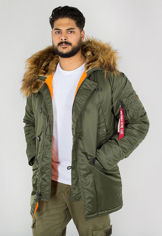 ALPHA INDUSTRIES Bunda N3B VF 59 - tmavo zelená (103141/257)