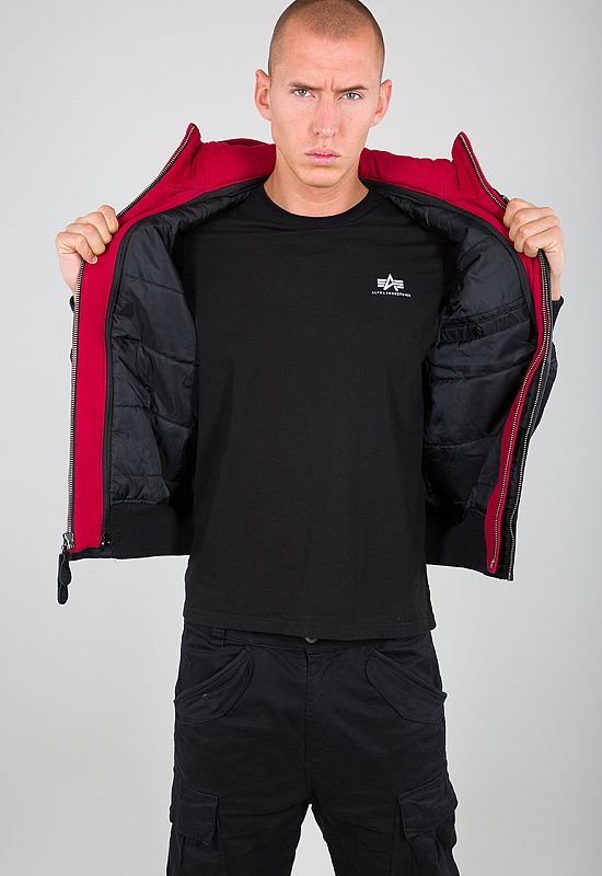 ALPHA INDUSTRIES Bunda MA-1 D-Tec SE - čierna/červená (133104/94)