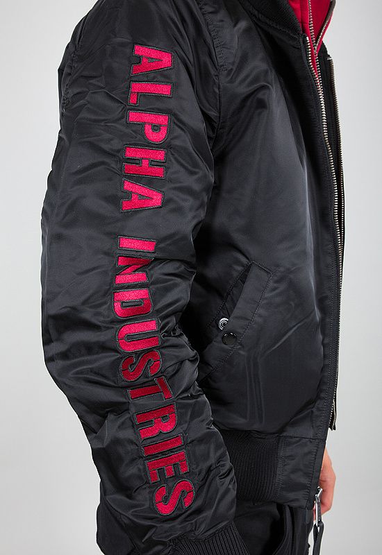 ALPHA INDUSTRIES Bunda MA-1 D-Tec SE - čierna/červená (133104/94)