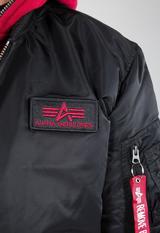 ALPHA INDUSTRIES Bunda MA-1 D-Tec SE - čierna/červená (133104/94)