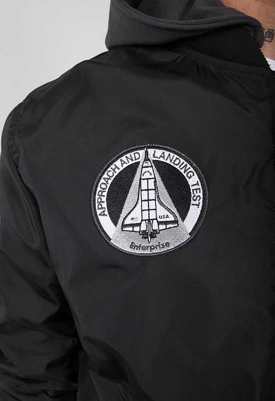 ALPHA INDUSTRIES Bunda MA-1 TT Hood NASA - čierna (126107/03)