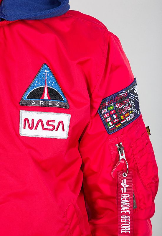 ALPHA INDUSTRIES Bunda MA-1 TT Hood NASA - speed red (126107/328)