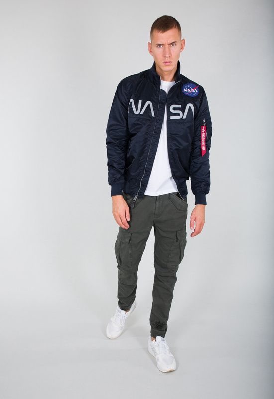 ALPHA INDUSTRIES Bunda NASA Jacket Flight Nylon - modrá (186124/07)