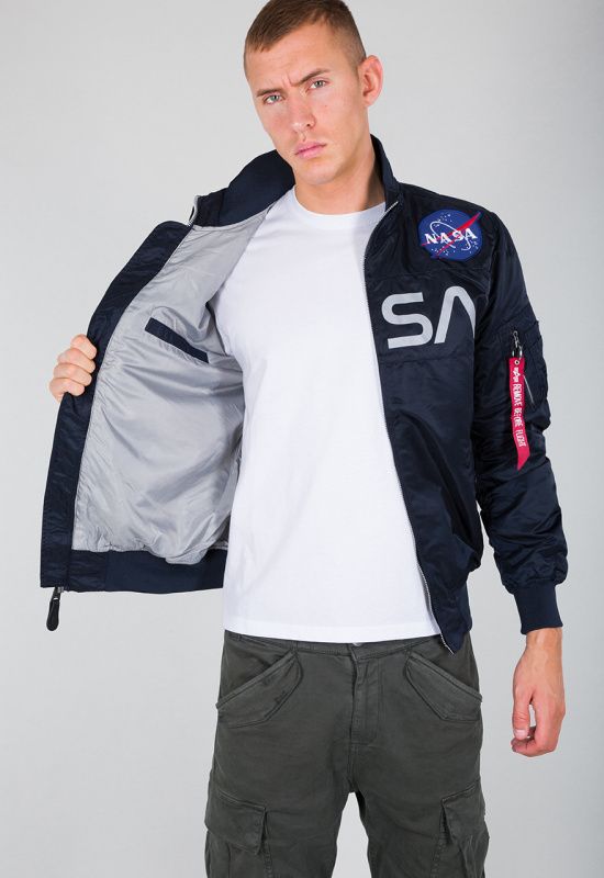 ALPHA INDUSTRIES Bunda NASA Jacket Flight Nylon - modrá (186124/07)
