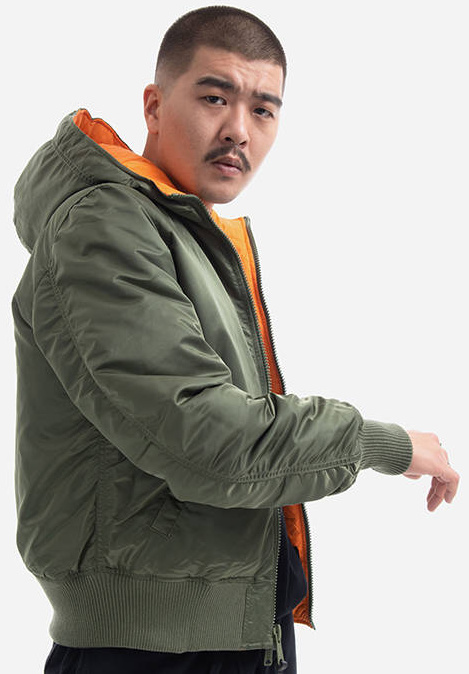 ALPHA INDUSTRIES Bunda Hooded Puffer FD Rev. - sage / orange (198117/228)