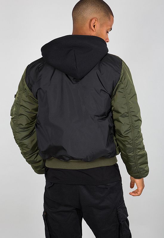 ALPHA INDUSTRIES Bunda MA-1 Zip Hood CBTT - tmavo zelená (198119/257)