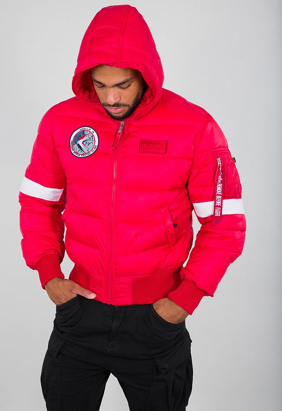 ALPHA INDUSTRIES Bunda Hooded Puffer FD NASA - speed red (198121/328)