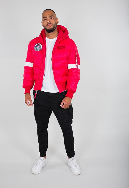 ALPHA INDUSTRIES Bunda Hooded Puffer FD NASA - speed red (198121/328)