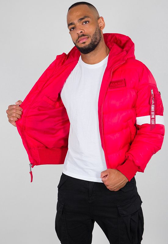 ALPHA INDUSTRIES Bunda Hooded Puffer FD NASA - speed red (198121/328)