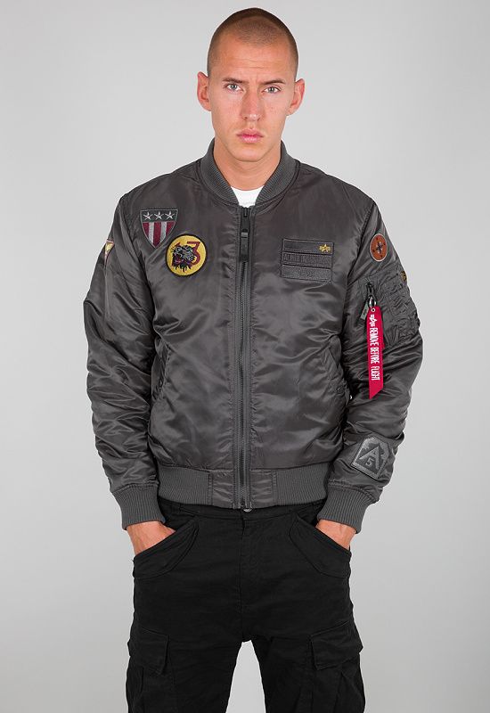 ALPHA INDUSTRIES Bunda MA-1 Air Force - šedo/čierna (198109/136)