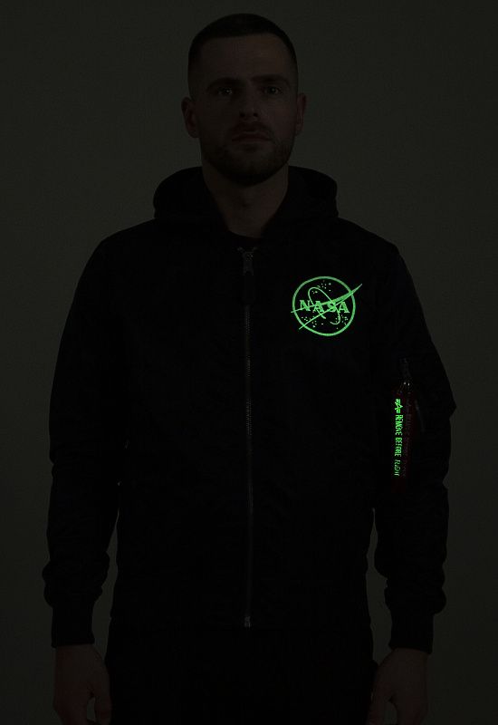 ALPHA INDUSTRIES Bunda MA-1 LW HD NASA Glow Rev. - modrá (116106/07)